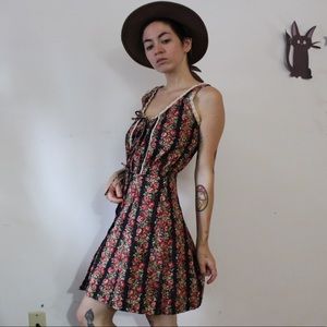 Vintage Rose Lace and Floral Summer Dress